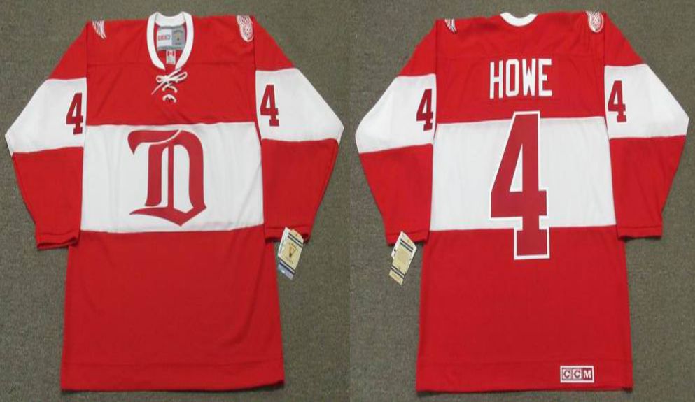 2019 Men Detroit Red Wings #4 Howe Red CCM NHL jerseys->detroit red wings->NHL Jersey